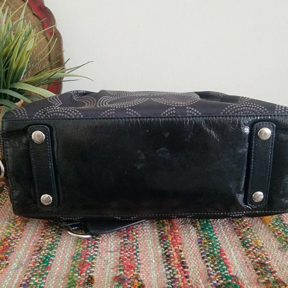 Coach Black Ashley Dotted Art Satchel Bag - Picture 5 of 7